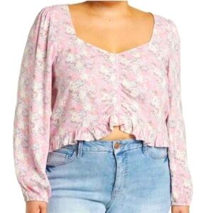 🌸 NWT! Abound Floral Cinched Blouse